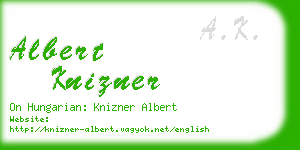 albert knizner business card